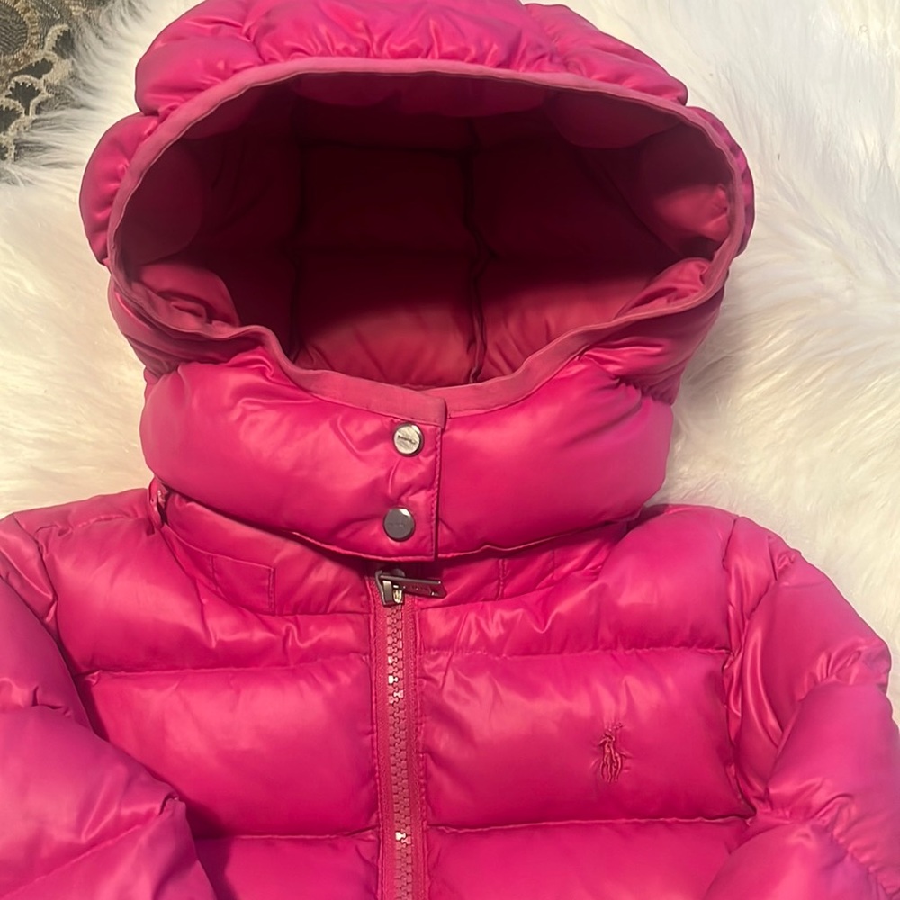 Pink Polo Ralph Lauren girls puffer coat size 4T